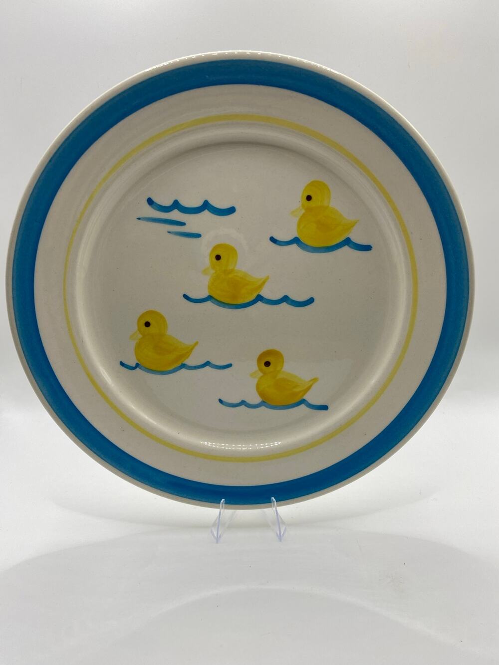Vtg Royal Cumberland Royal Copenhagen Child's Plate Hand Painted Yellow Ducks